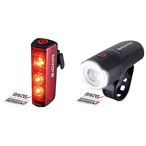 SIGMA SPORT - Blaze | LED Fahrradlicht & Aura 30 | LED Fahrradlicht 30 Lux | StVZO zugelassenes, batteriebetriebenes Vorderlicht | Farbe: Schwarz von SIGMA SPORT