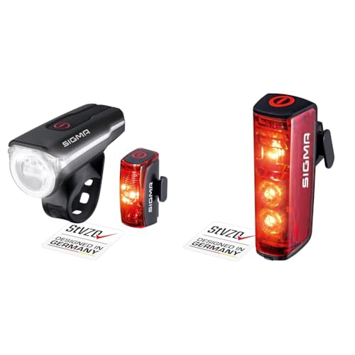 SIGMA SPORT - LED Fahrradlicht Set Aura 60 und Infinity & - Blaze | LED Fahrradlicht | StVZO zugelassenes, akkubetriebenes Rücklicht mit Bremslicht, Rear von SIGMA SPORT