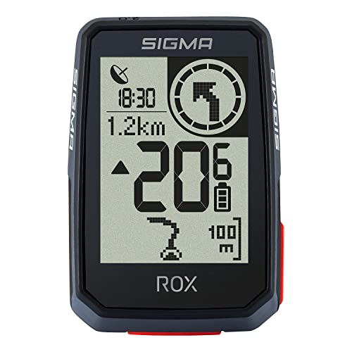 SIGMA SPORT ROX 2.0 Black | Fahrradcomputer kabellos GPS & Navigation inkl. GPS Halterung | Outdoor GPS Navigation für pures Fahrvergnügen, Schwarz, 44,9 x 73,6 x 18,4 mm von SIGMA SPORT