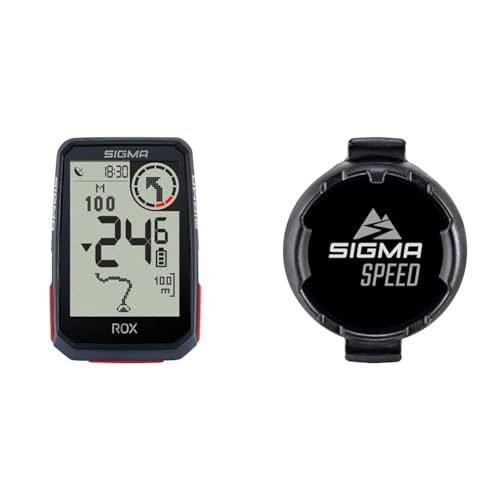 SIGMA SPORT ROX 4.0 Black | Fahrradcomputer kabellos GPS & Navigation inkl. Halterung | Outdoor mit Höhenmessung & Duo magentless Speed Sensor von SIGMA SPORT