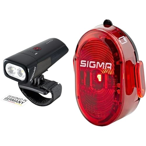 SIGMA Sport – Buster 1100 | Fahrradbeleuchtung vorne mit 1100 Lumen & Nugget II Fahrradbeleuchtung, Rot, One Size von SIGMA SPORT
