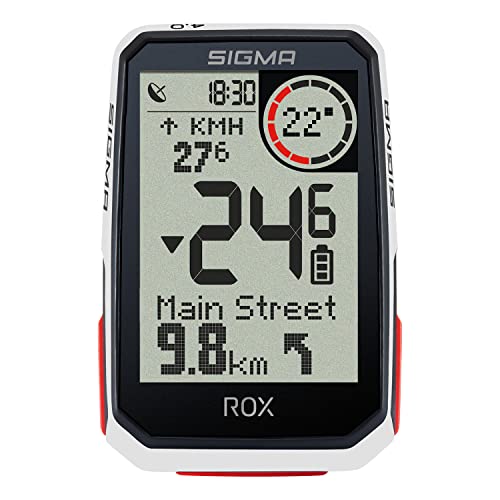 Sigma ROX 4.0 White HR Set | Fahrradcomputer kabellos GPS & Navigation inkl. Herzfrequenzsensor | Outdoor GPS Navigation mit Höhenmessung von SIGMA