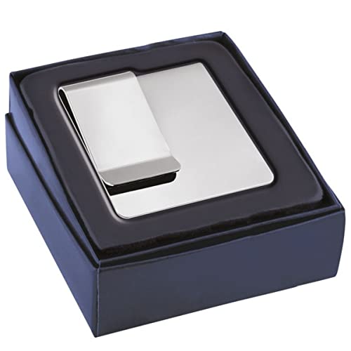 SILBERKANNE Elegante Doppel-Geldschein-Klammer 5x5,5x1 cm Premium Silber Plated edel versilbert in Top Verarbeitung. Fertig zum verschenken mit schicker Geschenkverpackung von SILBERKANNE