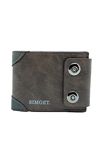 SIMGET. Geldbeutel Geldbörse mit Münzfach Magnet Verschluss Portemonnaie Herren Wallet Kartenetui Herren Brieftasche Geldklammer Geldtasche von SIMGET.