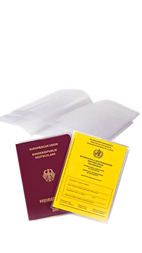 SIMGET. Reisepasshülle Schutzhülle passend für alle Reisepässe Fahrzeugschein Impfausweise Umschlaghülle - Impfpass - Reisepass - Made in Germany - Hülle Etui Ausweis Erwachsener Transparent von SIMGET.