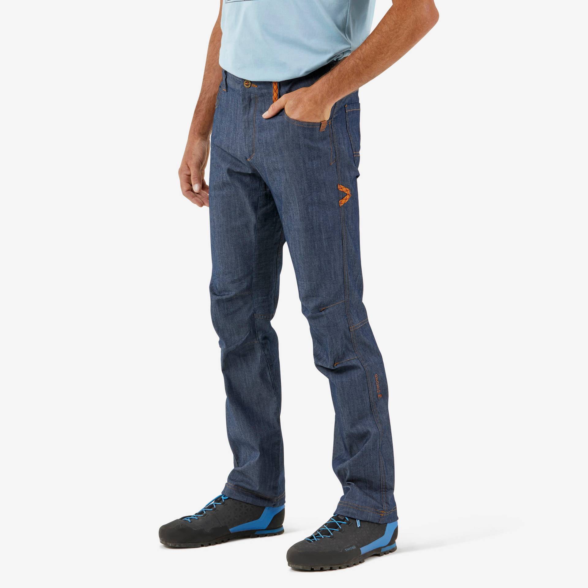 Kletterhose Herren Jeans Stretch - Vertika V2 von SIMOND