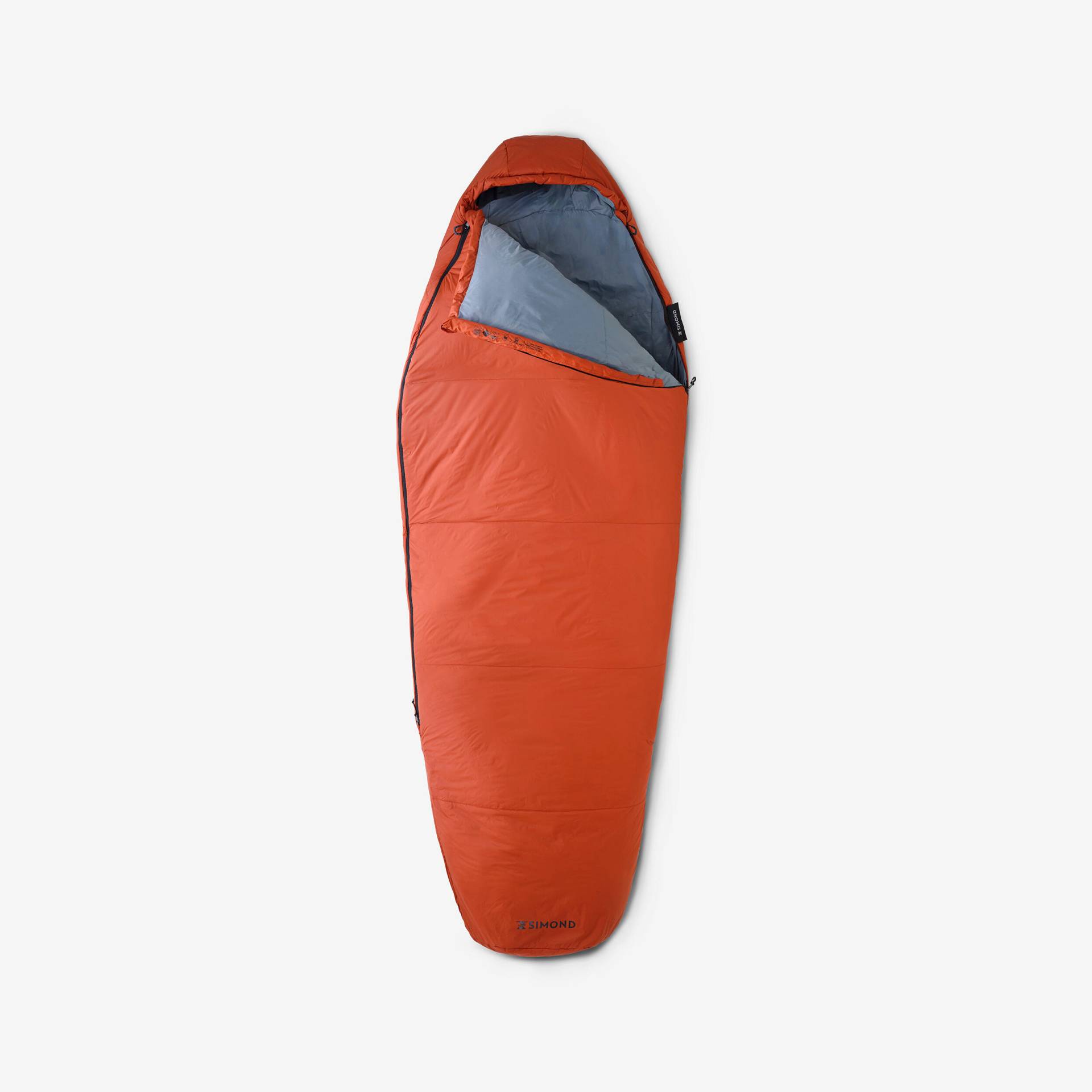 Mumienschlafsack koppelbar kompakt Trekking - MT500 10 °C Kunstfaser orange von SIMOND