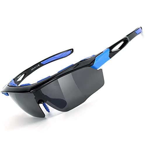 SIPHEW Polarisiert Sonnenbrille Herren, Sportbrille mit Erweiterter Rahmen für Radsport/Fahren/Angeln UV400 Schutz von SIPHEW