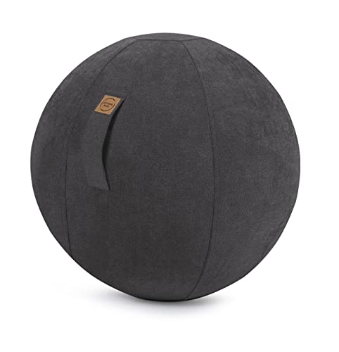 Sitting Ball Sitzball/Gymnastikball ALFA mit Velours-Bezug in schwarz von Sitting Point