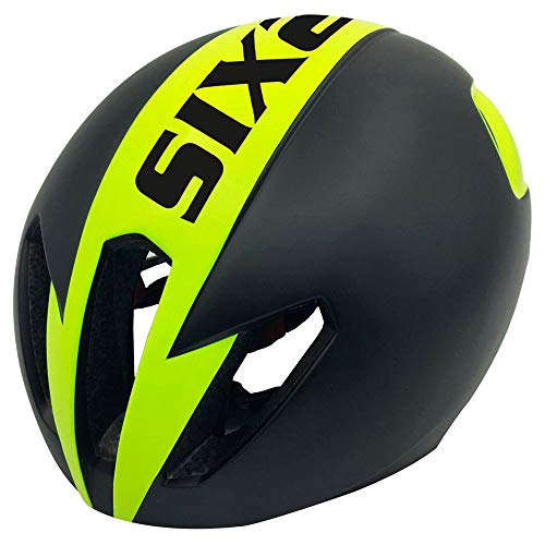 SIX2 Helm Aero Black/Yellow-L/XL 58-62cm Unisex Erwachsene von SIXS
