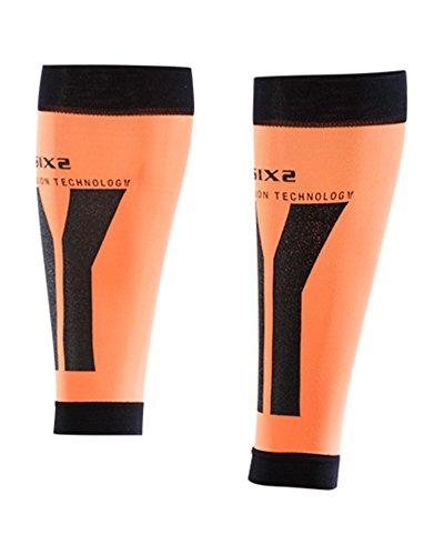 SIX2 Unisex – Erwachsene Kompressionsbandage Orange/Schwarz-L Black von SIXS