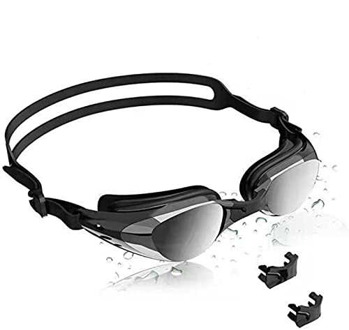 SIXIUDIA Mirror Unisex-Schwimmbrille für Erwachsene，Schwimmbrille mit Breiten Gläsern, Selbstjustierender Nasensteg, Orbit-Proof Dichtungen，UV-Schutz, von SIXIUDIA