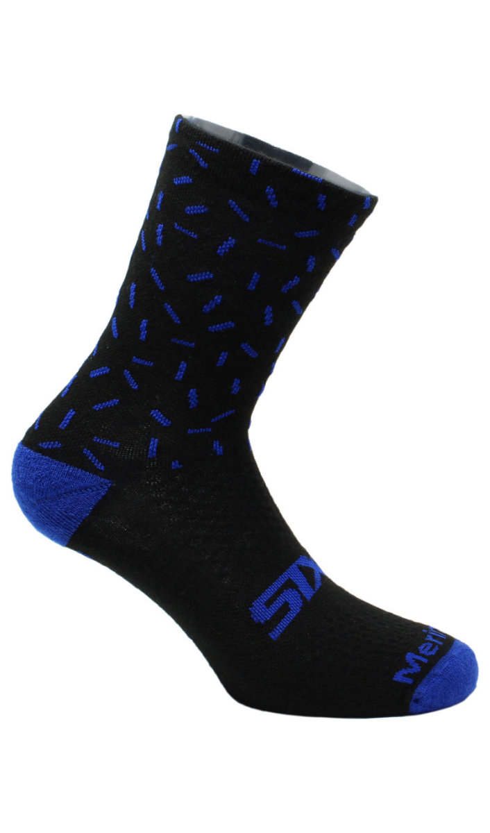 Socken kurz MERINOS SOCKS schwarz-rot 44/47 von SIXS