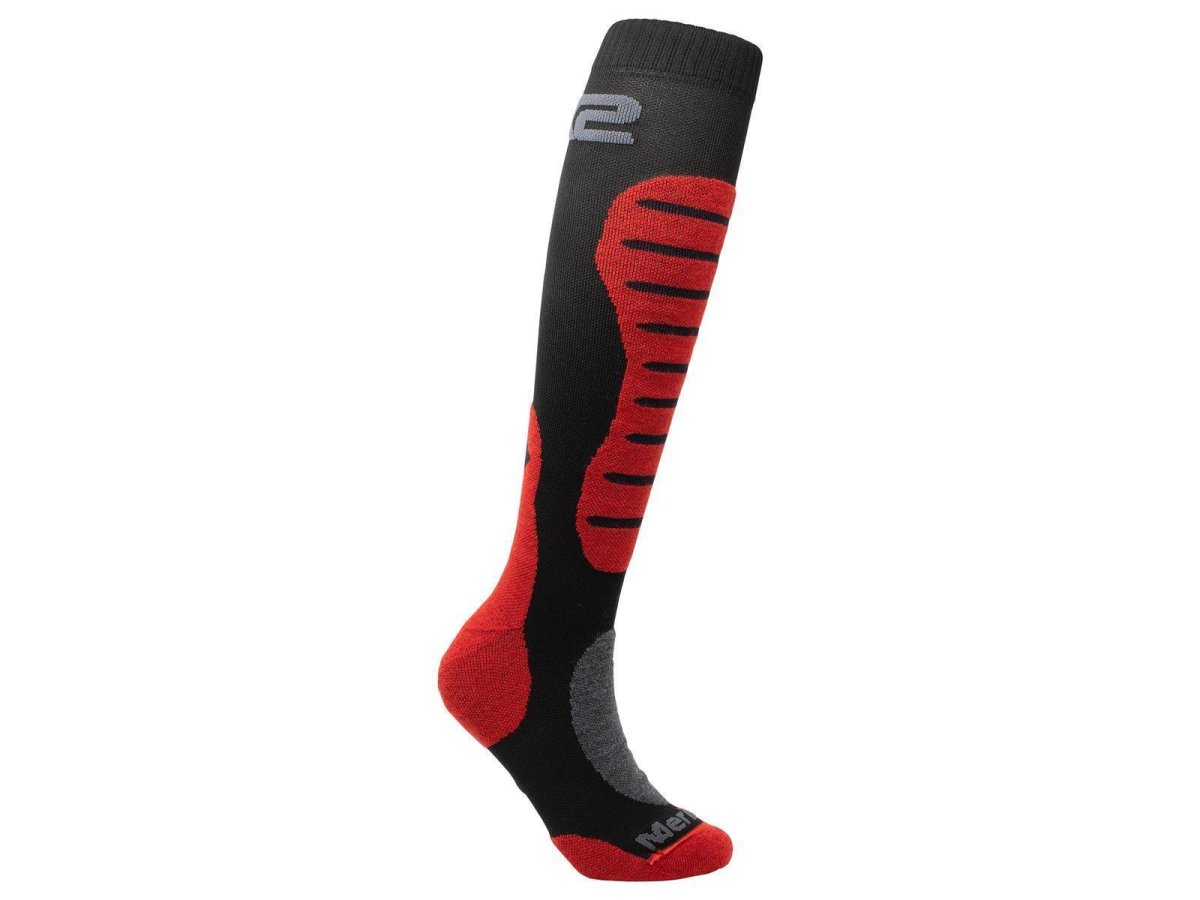 Socken lang MOT2 MERINOS schwarz-rot 36/39 von SIXS