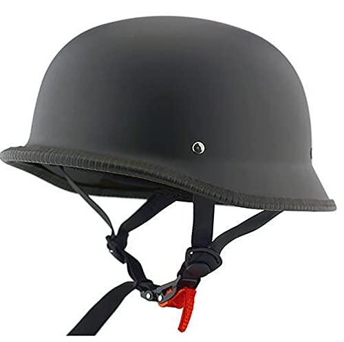 Retro-Motorrad-Helm Stahlhelm,mit Offenem Gesicht Schnellverschluss Helm per Das Innenfutter Teilweise Entnehm Waschbar ECE Zertifiziert Outdoor-Sicherheitshalbhelm D,L=59~60cm von SJAPEX
