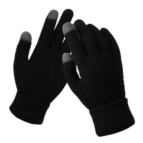 SJTJSPX Handschuhe Damen Herren Strickhandschuhe Touchscreen Winterhandschuhe Warm Winddicht Laufenhandschuhe Outdoor Sport Fahrradhandschuhe Radfahren Reisen Fingerhandschuhe Skihandschuhe von SJTJSPX