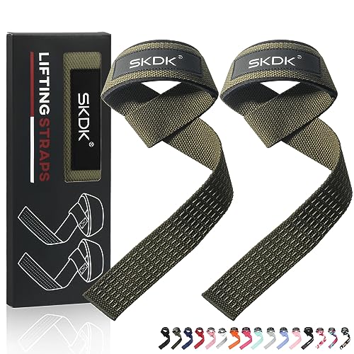 SKDK Zughilfe für Gewichtheben, Baumwolle mit Neopren und rutschfestem Silikon, gepolsterte Handgelenkstütze, für Gewichtheben, Bodybuilding, Xfit, Krafttraining, Militärgrün SKDK Zughilfe für Gewichtheben, Baumwolle mit Neopren und rutschfestem Silikon, gepolsterte Handgelenkstütze, für Gewichtheben, Bodybuilding, Xfit, Krafttraining, Militärgrün von SKDK