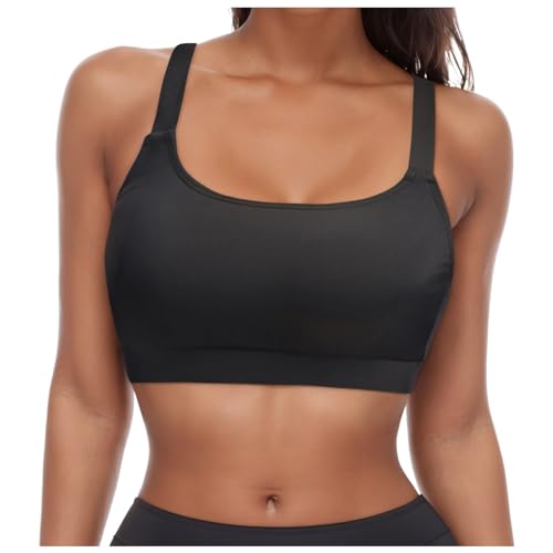 SKFLABOOF Bikinioberteile Für Damen - Festival Bikini Oberteil Damen Triangel Push Up Top Bikinis U & V Ausschnitt Bademode Badeanzug Swimsuits Große Brüste 001a Schwarz, L von SKFLABOOF