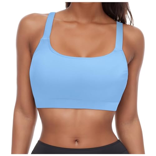 SKFLABOOF Bikinioberteile Für Damen - Festival Bikini Oberteil Damen Triangel Push Up Top Bikinis U & V Ausschnitt Bademode Badeanzug Swimsuits Große Brüste 002h Hellblau, L von SKFLABOOF