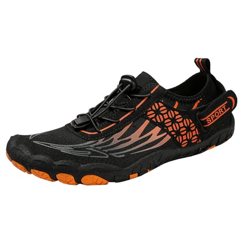 Damen Barfußschuhe - Fitnessschuhe Herren Luftig Sommer Zehenschuhe Barefoot Shoes Men Swimming Elegant Badeschuhe Wasserfest Barfuß Barfußsportschuhe Strand Schuhe Schwarz, 39 F von SKFLABOOF