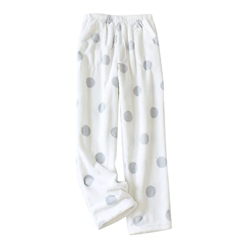 Damen Flauschige Plüsch Karierte Pyjamahose, Winter Warme Plüschhose, Bequeme Jogginghose Mit Taschen, Haushose Sporthose Fleecehose von SKFLABOOF