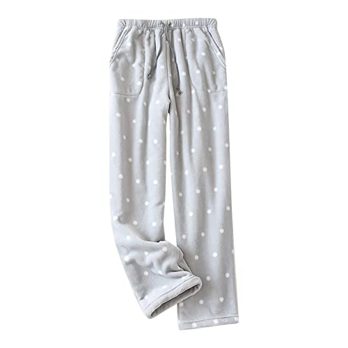 Damen Flauschige Plüsch Karierte Pyjamahose, Winter Warme Plüschhose, Bequeme Jogginghose Mit Taschen, Haushose Sporthose Fleecehose von SKFLABOOF