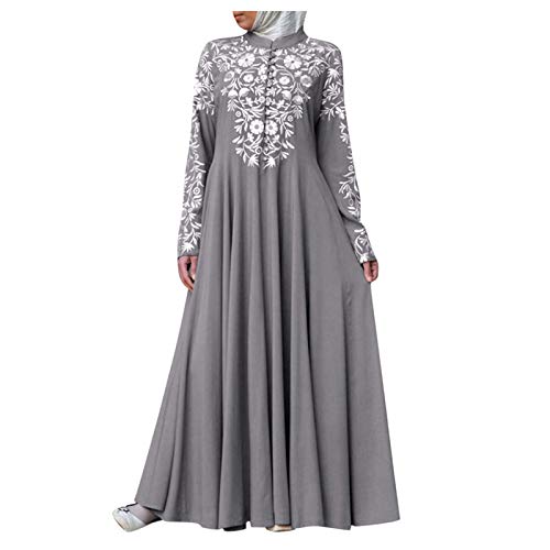 SKFLABOOF Abaya Muslim Damen - Abaya Muslim Frauen Namaz Elbisesi Gebetskleidung Muslimische Kleider Langarm Naher Osten Dubai Türkei Kleidung Ramadan Lang Robe Gebetskleid Maxi Kleid von SKFLABOOF