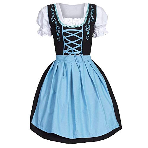 SKFLABOOF Dirndl Für Damen Grosse Grössen Lang Drindl Dirdl Dress Rot Billig Trachten Costume Dirndel Trachtenmode Blau Dirndlkleid Dirndlschürze Midi Diendl Gr 46 Modern Dirndl von SKFLABOOF