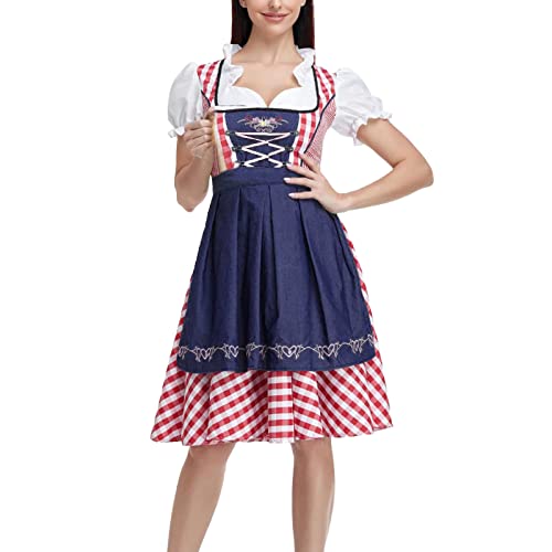 SKFLABOOF Dirndl Mädchen Trachtenmode Trachten Dirndlschürze Dirndl Dirndlkleid Lang Grosse Grössen Kurz Dirndel Diendl Grün Rot Dress Drindl Blau Trachtenkleid Abverkauf Sale Costume von SKFLABOOF