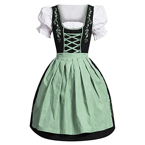 SKFLABOOF Dirndl für Damen Blau Sale Trachten Dirndel Drindl Lang Blick Unters Dirndlkleid Costume Dress Spitze Kurz Diendl Dirdl Midi Größe 50 Grau Dirndl Trachtenkleid von SKFLABOOF