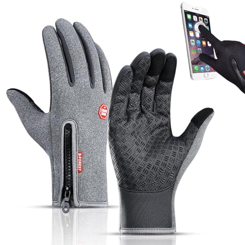 SKFLABOOF Freezer Thermohandschuhe, Freezr Thermo Handschuhe Wasserdicht Winddichte rutschfeste Fahrradhandschuhe mit Touchscreen-Funktion geeiget Herren Damen von SKFLABOOF