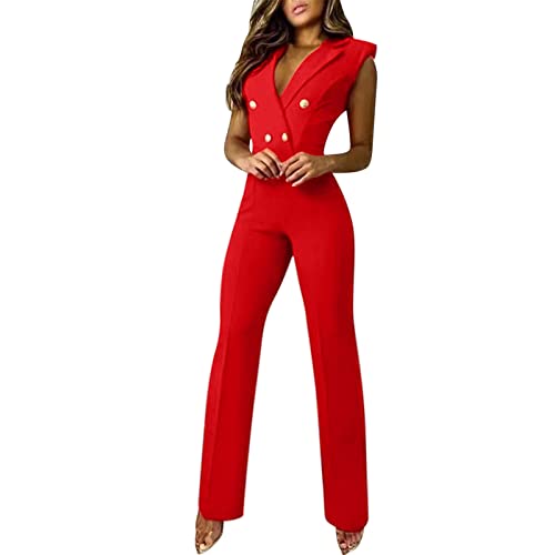 SKFLABOOF Jumpsuit Damen Sommer Hochzeit Gast Elegant Outfit Latzhose Romper Große Größen Festlich Essentials Overall Playsuit Eleganter Sommer Jumpsuit Hosenanzug Hochzeitsgäste Konfirmation Onesie von SKFLABOOF