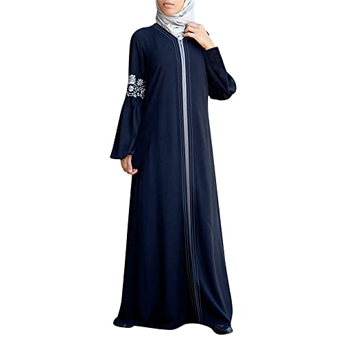 SKFLABOOF Muslimische Kleider Damen - Abaya Muslim Frauen Namaz Elbisesi Gebetskleidung Muslimische Kleider Langarm Naher Osten Dubai Türkei Kleidung Ramadan Lang Robe Gebetskleid Maxi Kleid von SKFLABOOF