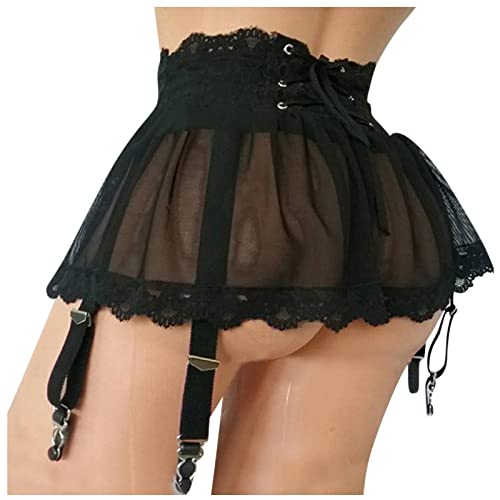 SKFLABOOF Negligee Damen Sexy Kinky Outfit Woman Halterlose Strümpfe Große Größen Strumpfhalter Damen Spitzen Unterwäsche Frauen Sexy Body Sport Slip Damen Nachthemd Sexy Dressing Gown von SKFLABOOF