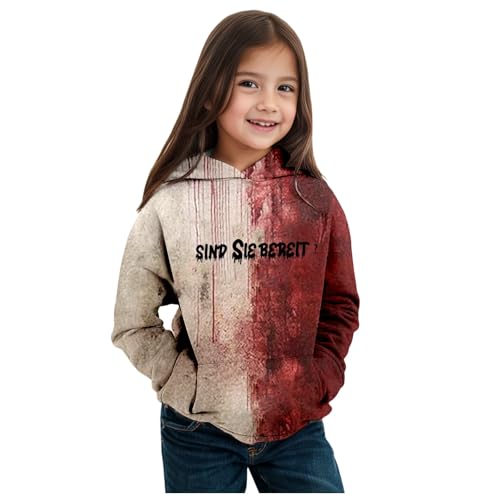 Halloween Kostüm Kinder Gruselig - Sweater Kinder mit Kapuze Blutiges Pulli Pullover Teenager Mädchen Bloody Langarmshirt Sweatshirt Schwarz, 140 Halloween Kostüm Kinder Gruselig - Sweater Kinder mit Kapuze Blutiges Pulli Pullover Teenager Mädchen Bloody Langarmshirt Sweatshirt Schwarz, 140 von SKFLABOOF