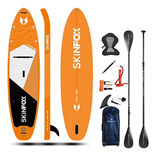 SKINFOX Starfish Carbon-Set (335x80x15) 4-TECH L-CORE SUP Paddelboard orange - Farbe: orange - Groesse: Board,Bag,Pumpe,Carbon-Paddle,Leash,Kayak-Seat von SKINFOX