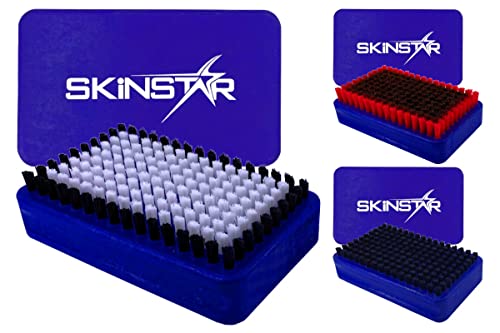 SkinStar 3er Set Ski Belagsbürsten BaseBrush Nylon, Rooshaar u. Kufper/Bronze blau von SkinStar