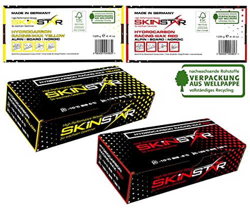SkinStar Hydrocarbon Racing Wax Skiwax Profi-Wachs Mix Set Yellow-Red 250g von SkinStar