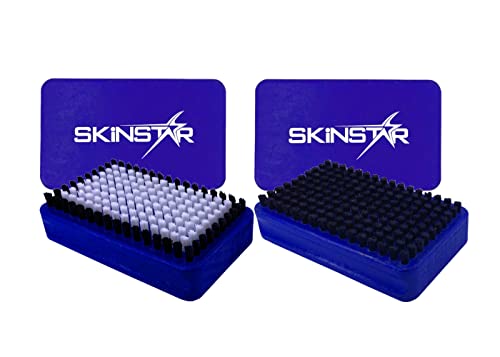 SkinStar Ski Belagsbürsten BaseBrush Synthetic Nylon u. Rosshaar Kombi blau von SkinStar