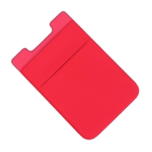 SKISUNO 2 Stück Doppellagige Handy Aufkleber Geldbörse mit Starkem Kleber Elastisches Langlebiges Material Kompakte Handytasche für Kreditkarten Ausweis und Bargeld Rot von SKISUNO