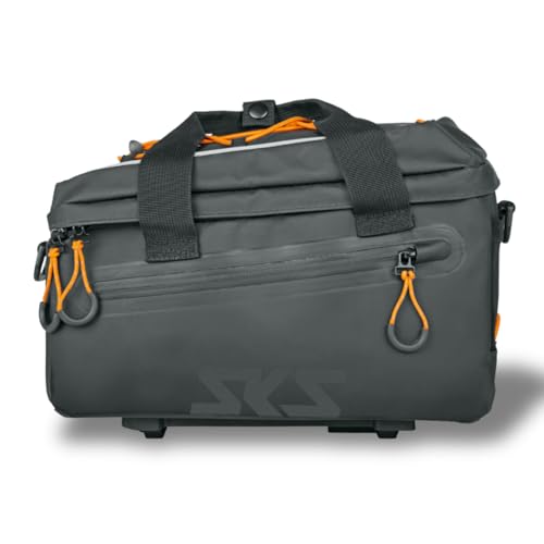 SKS GERMANY Infinity TOPBAG Fahrradtasche Gepäckträgertasche (kompatibel mit MIK-System, wasserdichtes Gewebe, Abnehmbarer Schultergurt, reflektierende Elemente, 7 Liter Fassungsvolumen), Schwarz von SKS GERMANY