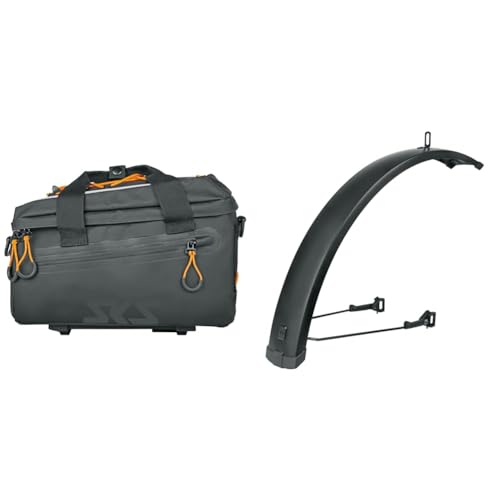 SKS GERMANY Infinity TOPBAG Fahrradtasche Gepäckträgertasche & Infinity UNIVERSAL Mudguard Front 75 27.5" - 29" Vorderrad-Schutzblech von SKS GERMANY