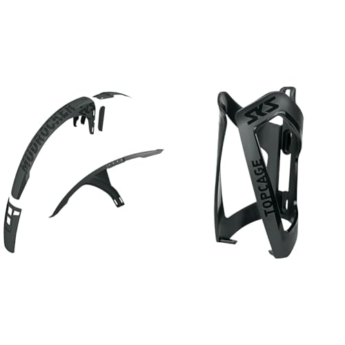 SKS GERMANY MUDROCKER SET Schutzblech-Set für Mountainbikes & TOPCAGE BLACK Flaschenhalter für Fahrräder von SKS GERMANY