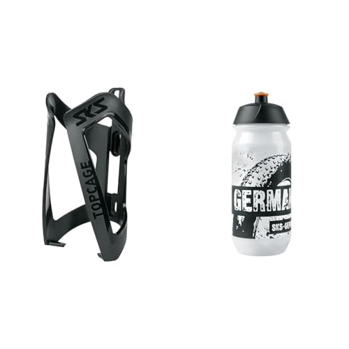 SKS GERMANY TOPCAGE Black Flaschenhalter für Fahrräder & Team Germany Bottle SMALL 500ml Trinkflasche in sportlichem Design von SKS GERMANY