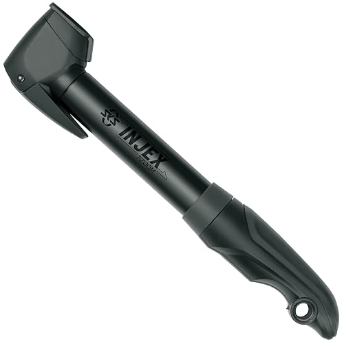 SKS GERMANY INJEX T-ZOOM BLACK Minipumpe (Luftpumpe für alle Ventilarten, T-Griff mit Teleskopfunktion, Hochdruckstufe, Ventilklemmhebel, max. Druck: 10 bar/144 PSI) von SKS GERMANY