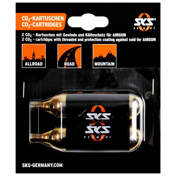 SKS - Co2 Cartridge Threaded Box - CO2-Pumpe Gr 2 x 16 g;2 x 24 g schwarz von SKS