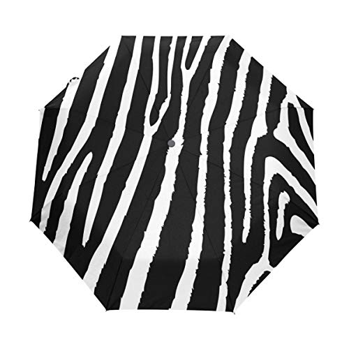 3 Folds Regenschirm Zebra Skin Pattern Auto Open Close Anti-UV Regenschirm von SKYDA