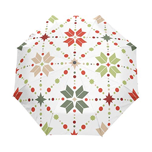 Compact Travel Regenschirm Geometric Snowflakes Auto Open Close Regenschirm Windproof Anti-UV von SKYDA