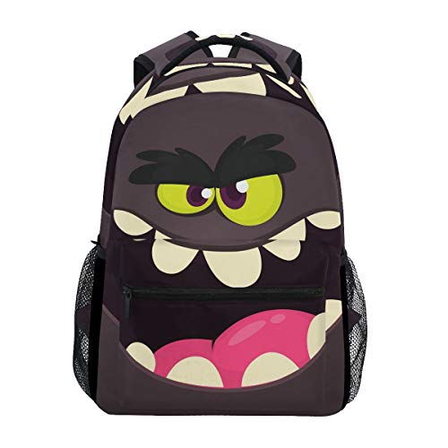 Schultasche Backpacks Black Monster Face Bookbags Bag for Girls Kids Elementary von SKYDA