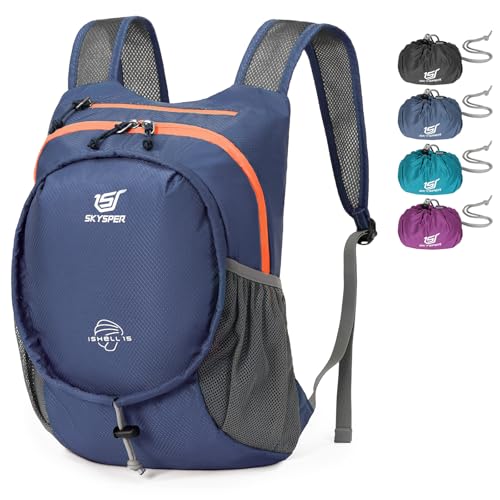 SKYSPER 15L Faltbarer Rucksack Multifunktionaler Tagesrucksack Ultraleicht Wanderrucksack für Wandern, Reisen, Radtouren und Städtetrips von SKYSPER